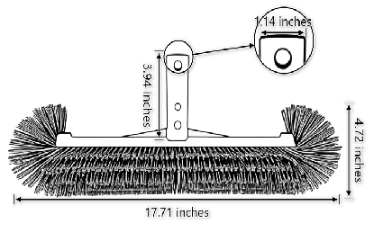 WB003 18’’ Wall Brush with Side Bristles