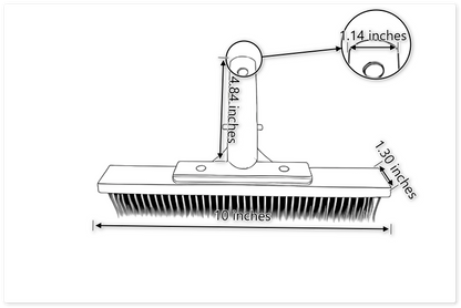 WB004 10’’ Stainless Steel Algae Brush with Polished Aluminum Back