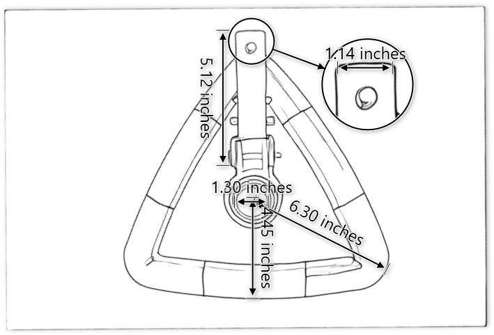 VHB005 Triangular Vacuum Head with Swivel