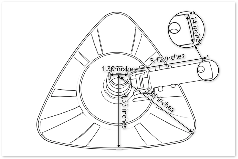 VHB007 Flexible Triangular Vacuum Head with Swivel