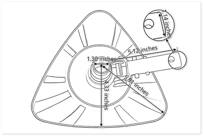 VHB007 Flexible Triangular Vacuum Head with Swivel
